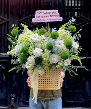 Giỏ Hoa Mầm Xanh Tinh Khôi