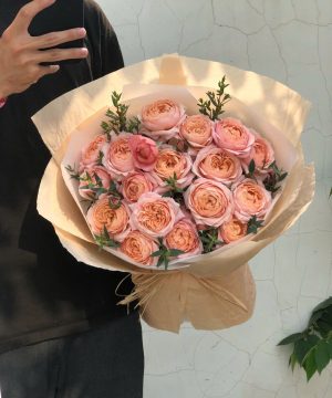 Bó Hoa Hồng Cam Đào Juliet Ngọt Ngào  -  Mừng Ngày Kỷ Niệm BH027