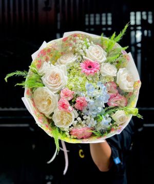 Hoa Hồng Trắng Mix Cẩm Tú Cầu